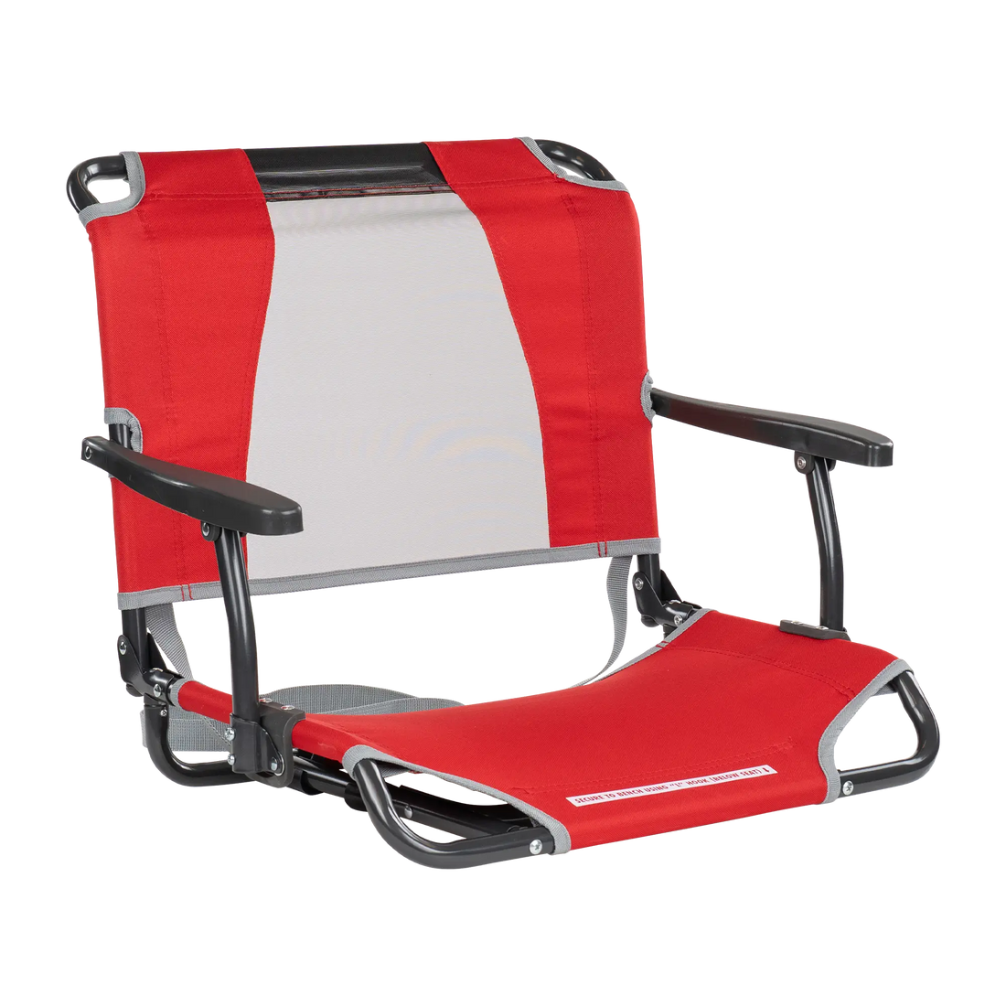 Compact Cushion Big Comfort Stadium Chair with Armrests - Choice 465 - Grandstand Cushion Seat with Secure Under-Bench Hooks - Red