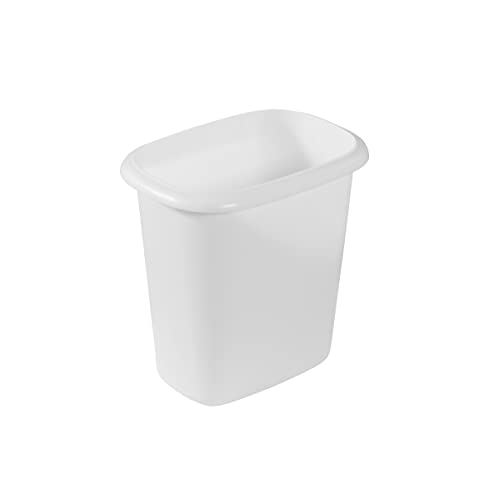 Eco-Friendly Rubbermaid Vanity Trash Can/Wastebasket 1.5-Gallons/6-Quarts White for Under Counter/Kitchen/Office/Bedroom/Bathroom for Daily Use