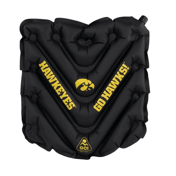 Ultra-Lightweight College V Seat Inflatable Stadium Cushion - Iowa Hawkeyes - Choice 157 - Grandstand Cushion Seat with Secure Under-Bench Hooks - Default Title