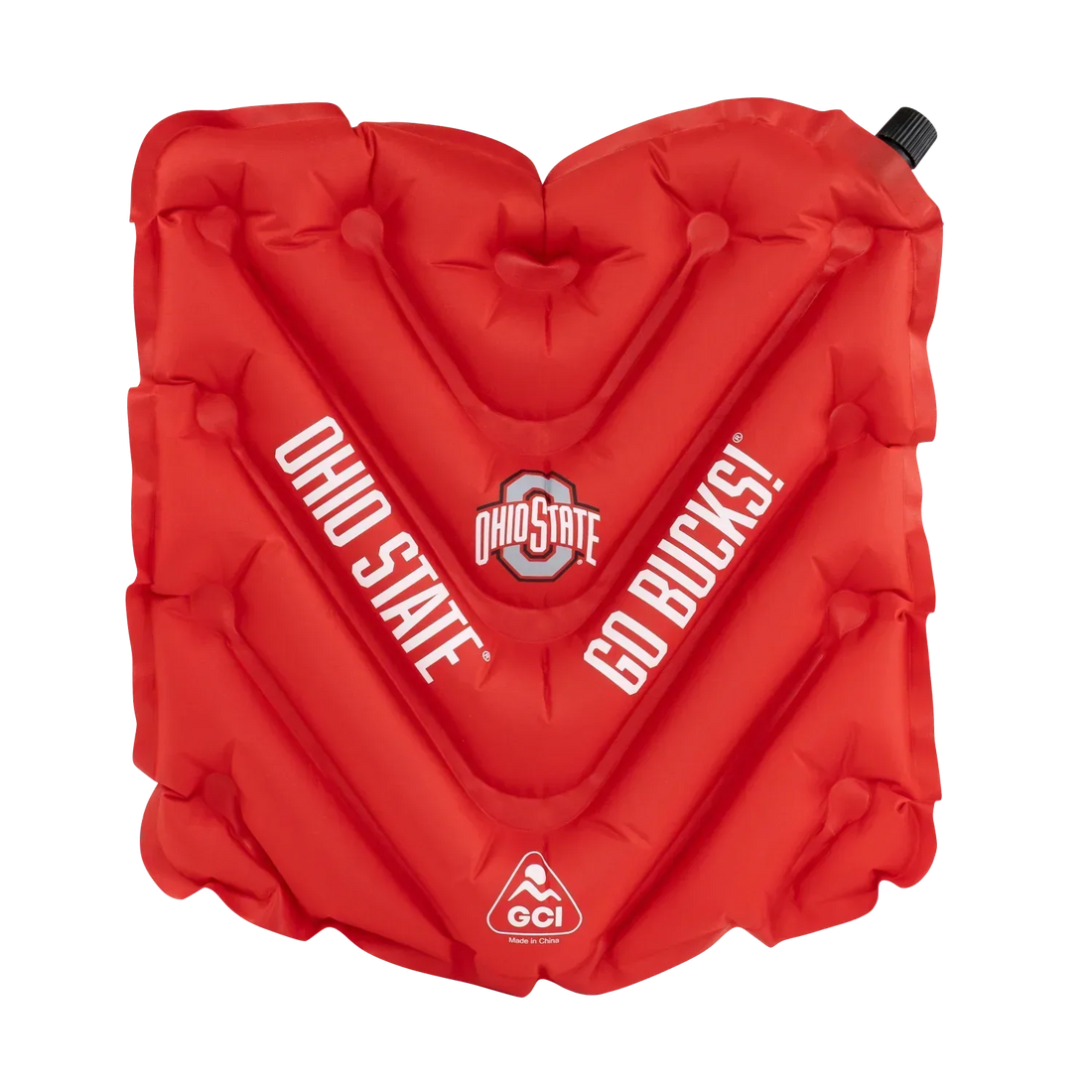 Ultra-Lightweight College V Seat Inflatable Stadium Cushion - Ohio State Buckeyes - Choice 778 - Grandstand Cushion Seat with Secure Under-Bench Hooks - Default Title