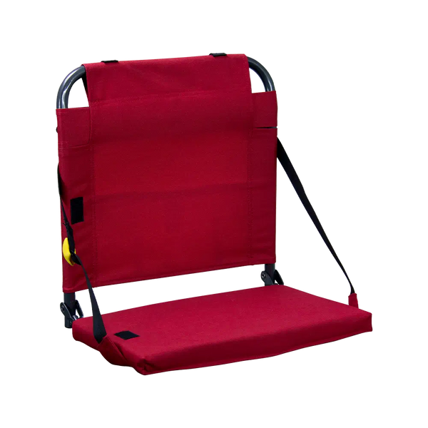 Ergonomic Back-Support BleacherBack - Choice 696 - Grandstand Cushion Seat with Secure Under-Bench Hooks - Red