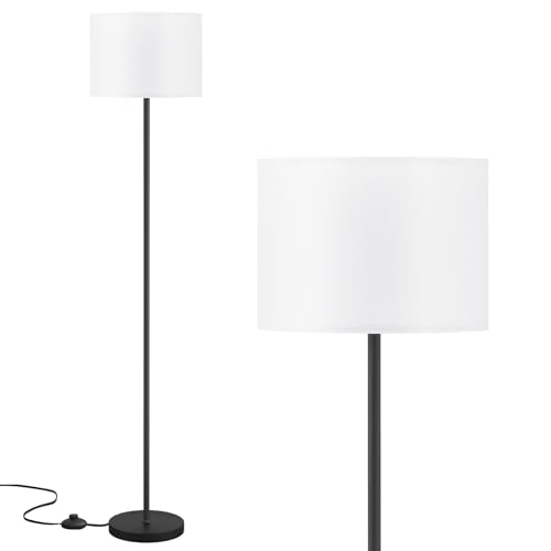 Minimalist Modern Floor Lamp Simple Design with White Shade, Foot Set
