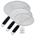 Smart Home U.S. Kitchen Supply 3-Piece Stainless Steel Splatter Guard Set Kit