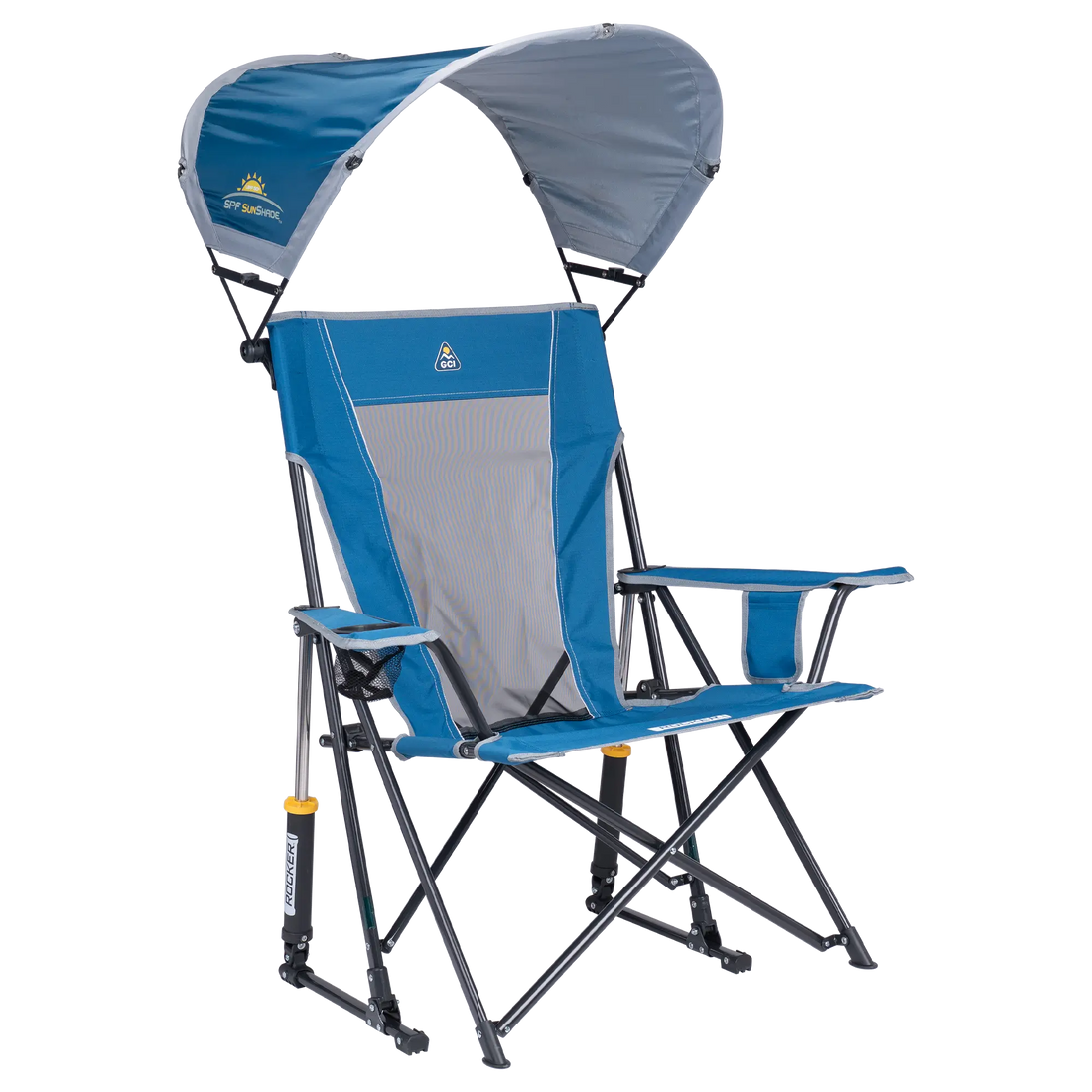Smooth Motion SunShade Rocker - Choice 550 - RoadTrip Rocker Smooth Motion Camp Chair - Neptune Blue