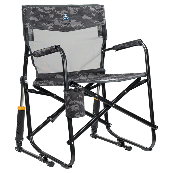 Smooth Motion Freestyle Rocker Elite - Choice 460 - Freestyle Rocker Portable Outdoor Folding Chair - Cool Gray Camo