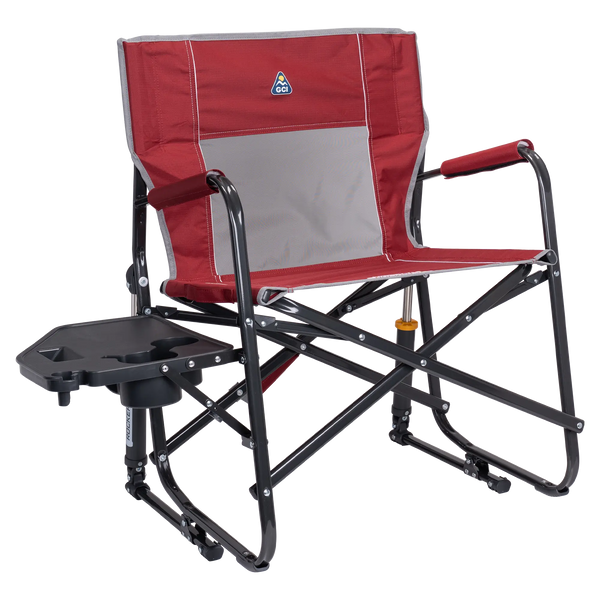 Smooth Motion Freestyle Rocker XL with Side Table - Choice 836 - Heavy-Duty Kickback Rocker with Beverage Holder - Cinnamon