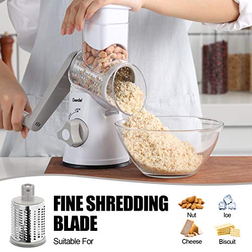 Geedel Rotary Cheese Grater, Kitchen Mandoline Vegetable Slicer Kit