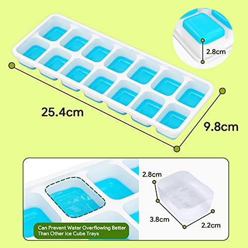 Classic Ice Cube Trays 4 Pack, Airabc Silicone with for Daily Use