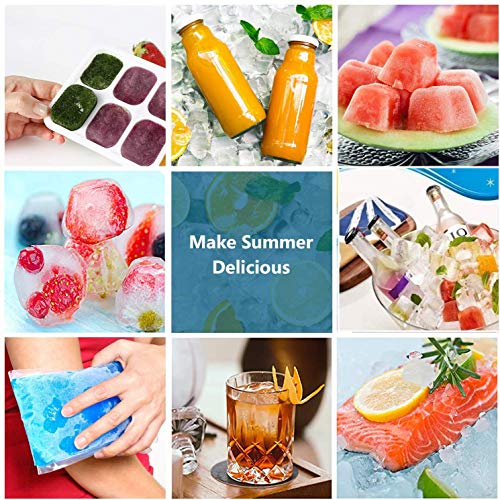 Classic Ice Cube Trays 4 Pack, Airabc Silicone with for Daily Use