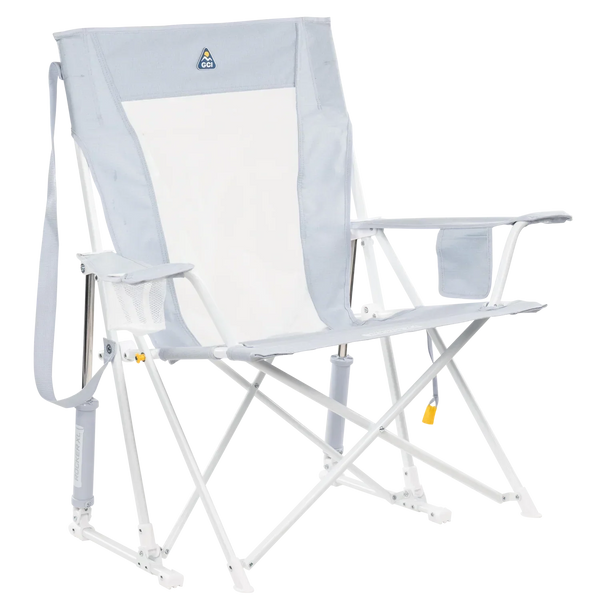 Patented Spring-Action Comfort Pro Rocker XL - Choice 107 - RoadTrip Rocker Smooth Motion Camp Chair - Heathered Light Blue